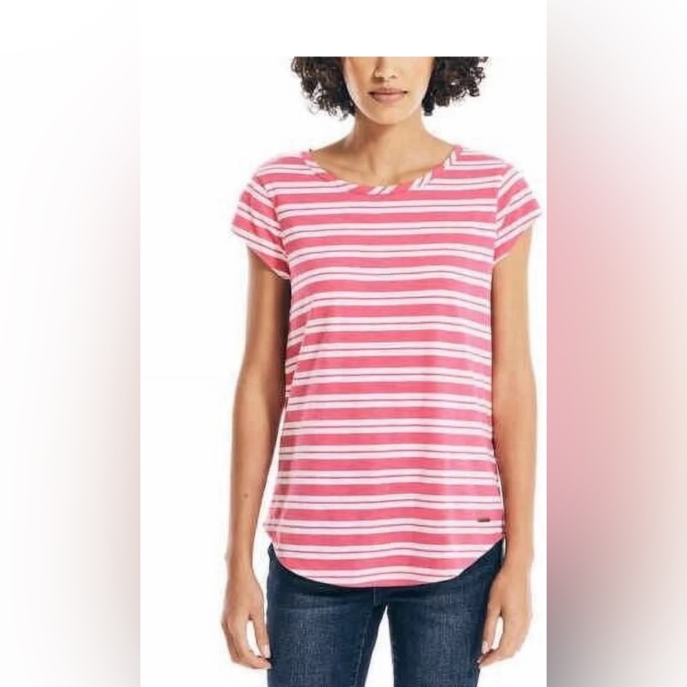Nautica Womens Slub Tee zok pink Large